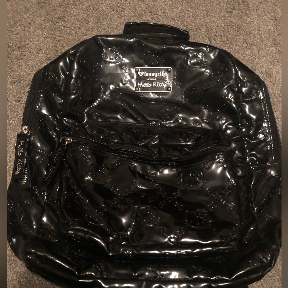 Black Patent Leather Hello Kitty by Sanrio Loungefly Backpack!